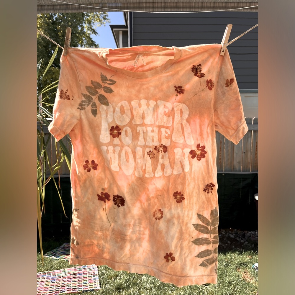 Ecoprinted 100% cotton t-shirt